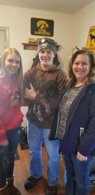 Shannon, Watt, and Makayla from Wisconsin With Angel (Pink Collar). Her call name is Cocoa Shannon, Watt, and Makayla from Wisconsin With Angel (Pink Collar). Her call name is Cocoa
